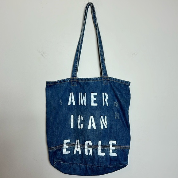 American Eagle Outfitters Handbags - American Eagle Distressed Denim Tote‎ Bag